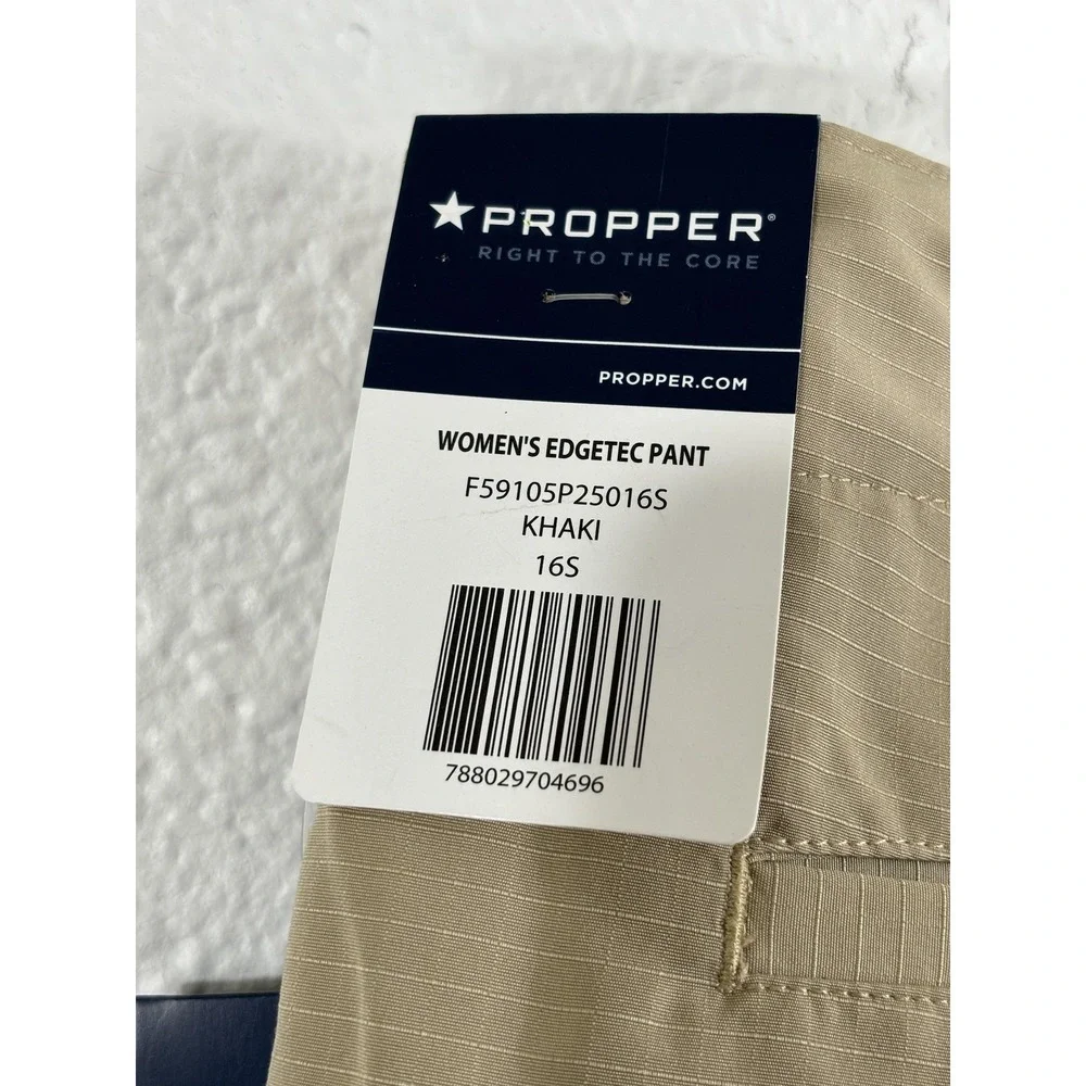 Propper Pants Womens 16 Short Khaki EdgeTec‎ Ripstop Tactical F5910SP25016S